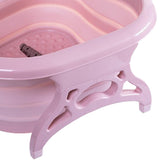 Maxbell Home Foldable Foot Bath Basin Plastic Footbath Massage Soaking Bucket Pink