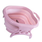 Maxbell Home Foldable Foot Bath Basin Plastic Footbath Massage Soaking Bucket Pink