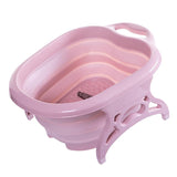 Maxbell Home Foldable Foot Bath Basin Plastic Footbath Massage Soaking Bucket Pink