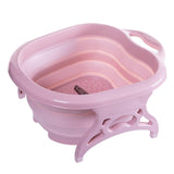 Maxbell Home Foldable Foot Bath Basin Plastic Footbath Massage Soaking Bucket Pink