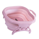 Maxbell Home Foldable Foot Bath Basin Plastic Footbath Massage Soaking Bucket Pink