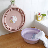 Maxbell Portable Plastic Foldable Washbasin For Face Wash/Foot-soaking Purple