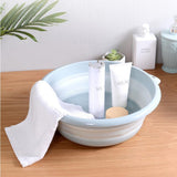 Maxbell Portable Plastic Foldable Washbasin For Face Wash/Foot-soaking Green