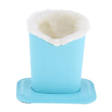 Blue Plush Lined Glasses Desk Holder Eyeglasses Sunglasses Spectacles Stand Organizer Container Box Case