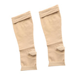 Max 1 Pair Women Compression Sleeve Calf Knee Stocking Socks Open Toes M