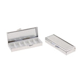 Max 2Pcs Travel Metal Pill Box Medicine Organizer Container Storage Case 6 Slots