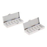 Max 2Pcs Travel Metal Pill Box Medicine Organizer Container Storage Case 6 Slots