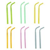 Maxbell 2pcs Silicone Flexible Reusable Straight Bendy Drinking Straws Dark Yellow