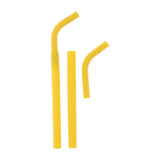 Maxbell 2pcs Silicone Flexible Reusable Straight Bendy Drinking Straws Dark Yellow