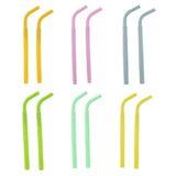 Maxbell 2pcs Silicone Flexible Reusable Straight Bendy Drinking Straws Dark Yellow