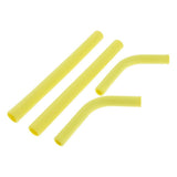 Maxbell 2pcs Silicone Flexible Reusable Straight Bendy Drinking Straws Yellow