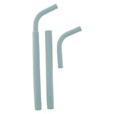 Maxbell 2pcs Silicone Flexible Reusable Straight Bendy Drinking Straws Gray