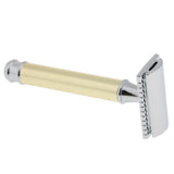 Max Men Long Handle Double Edge Safety Shaving Razor Beard Grooming Tool Gold