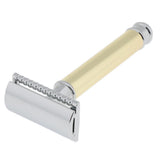 Max Men Long Handle Double Edge Safety Shaving Razor Beard Grooming Tool Gold
