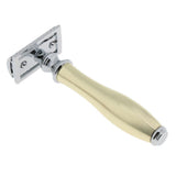 Max Metal Men Double Edge Safety Razor Handle for Beard Shaving Grooming Gold