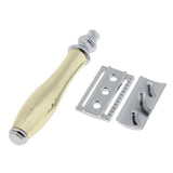 Max Metal Men Double Edge Safety Razor Handle for Beard Shaving Grooming Gold