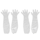 Maxbell 2 Pairs Clear Plastic Disposable Long Arm Gloves For Women Men Waterproof