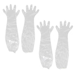 Maxbell 2 Pairs Clear Plastic Disposable Long Arm Gloves For Women Men Waterproof