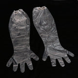 Maxbell 2 Pairs Clear Plastic Disposable Long Arm Gloves For Women Men Waterproof