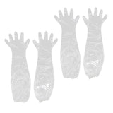 Maxbell 2 Pairs Clear Plastic Disposable Long Arm Gloves For Women Men Waterproof