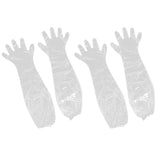 Maxbell 2 Pairs Clear Plastic Disposable Long Arm Gloves For Women Men Waterproof