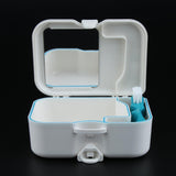 Maxbell Portable Denture Case with Built In Mirror Brush Teeth Storage Container Box - Aladdin Shoppers