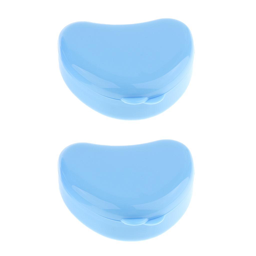 Maxbell 2x Mouth Guard Case Orthodontic Retainer Box Denture Storage Container Blue - Aladdin Shoppers