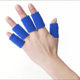 10 Pieces Sports Elastic Finger Brace Splint Sleeves Support Protector Blue