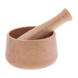 Max Wood Mortar and Pestle Spice Herb Grinder Mixing Grinding Bowl Crusher Set