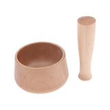 Max Wood Mortar and Pestle Spice Herb Grinder Mixing Grinding Bowl Crusher Set