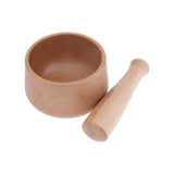 Max Wood Mortar and Pestle Spice Herb Grinder Mixing Grinding Bowl Crusher Set