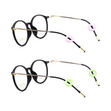 2 Pairs Anti Slip Silicone Ear Hooks Holder for Glasses Green Pink