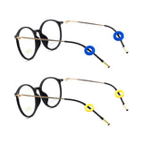 2 Pairs Anti Slip Silicone Ear Hooks Holder for Glasses Yellow Dark Blue