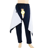 Max Incontinence Bedridden Patients Cloth Open Crotch Trouser Pants Blue XXL