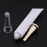 Max 5X Empty Tubes Bottle Makeup Sample Packing Jar for Eye Cream White+Silver