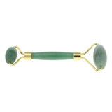 Max Jade Stone Facial Massage Double Roller Face Neck Massager Green Gold