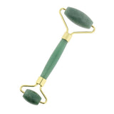 Max Jade Stone Facial Massage Double Roller Face Neck Massager Green Gold