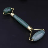 Max Jade Stone Facial Massage Double Roller Face Neck Massager Green Gold