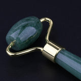 Max Jade Stone Facial Massage Double Roller Face Neck Massager Green Gold