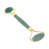 Max Jade Stone Facial Massage Double Roller Face Neck Massager Green Gold