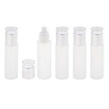 Max 5Pcs Glass spray Bottle Refillable Cosmetic Container Leakproof 80ml Silver