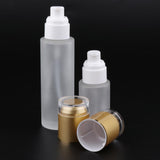 Max 2 Pieces Glass Pumb Bottles Refillable Cosmetic Container 30ml/80ml Golden - Aladdin Shoppers
