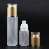 Max 2 Pieces Glass Pumb Bottles Refillable Cosmetic Container 30ml/80ml Golden - Aladdin Shoppers