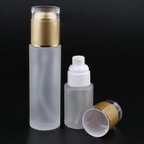Max 2 Pieces Glass Pumb Bottles Refillable Cosmetic Container 30ml/80ml Golden - Aladdin Shoppers