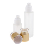 Max 2 Pieces Glass Pumb Bottles Refillable Cosmetic Container 30ml/80ml Golden