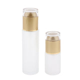 Max 2 Pieces Glass Pumb Bottles Refillable Cosmetic Container 30ml/80ml Golden - Aladdin Shoppers