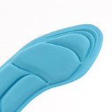 Max 2 Pairs Non-Slip Sponge Massage Insole with Heel Cushion Insert Unisex Blue