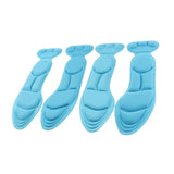 Max 2 Pairs Non-Slip Sponge Massage Insole with Heel Cushion Insert Unisex Blue