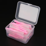 Maxbell 40 Pieces/ Box Dental Interdental Brush Tooth Pick Flosser Toothpick Sticks  Pink 0.7mm