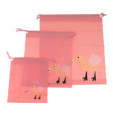 Maxbell 3 Pcs S/M/L Drawstring Storage Bags Makeup Cosmetic Pouch Travel Bag Pink - Aladdin Shoppers